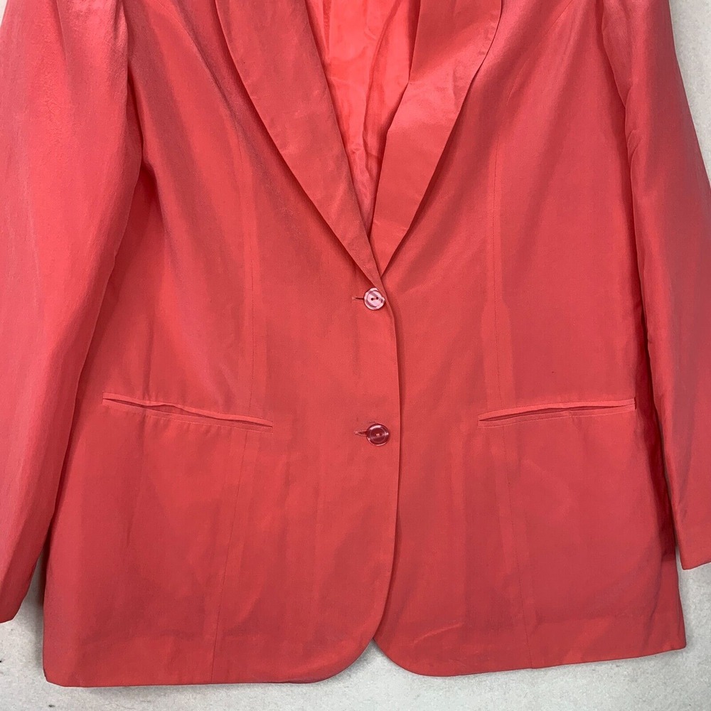 Stephanie Andrews Women's 100% Silk 2 Button Blazer Jacket Size 12 pocket - Picture 4 of 14